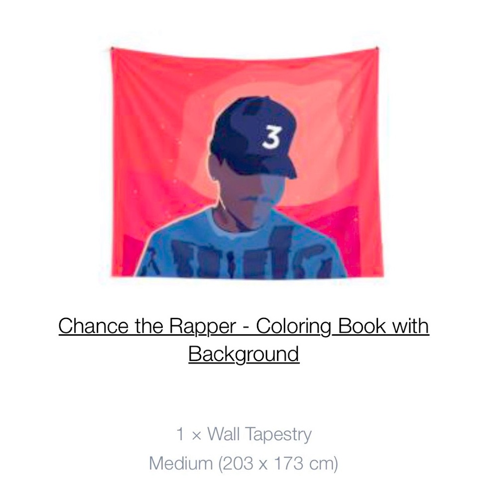 Chance the Rapper Coloring Book Wall Tapestry